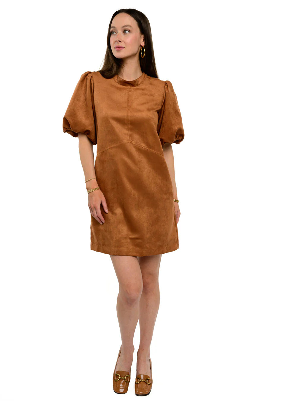 Uncle Frank/Ivy Jane Pouf Sleeve Suede Dress