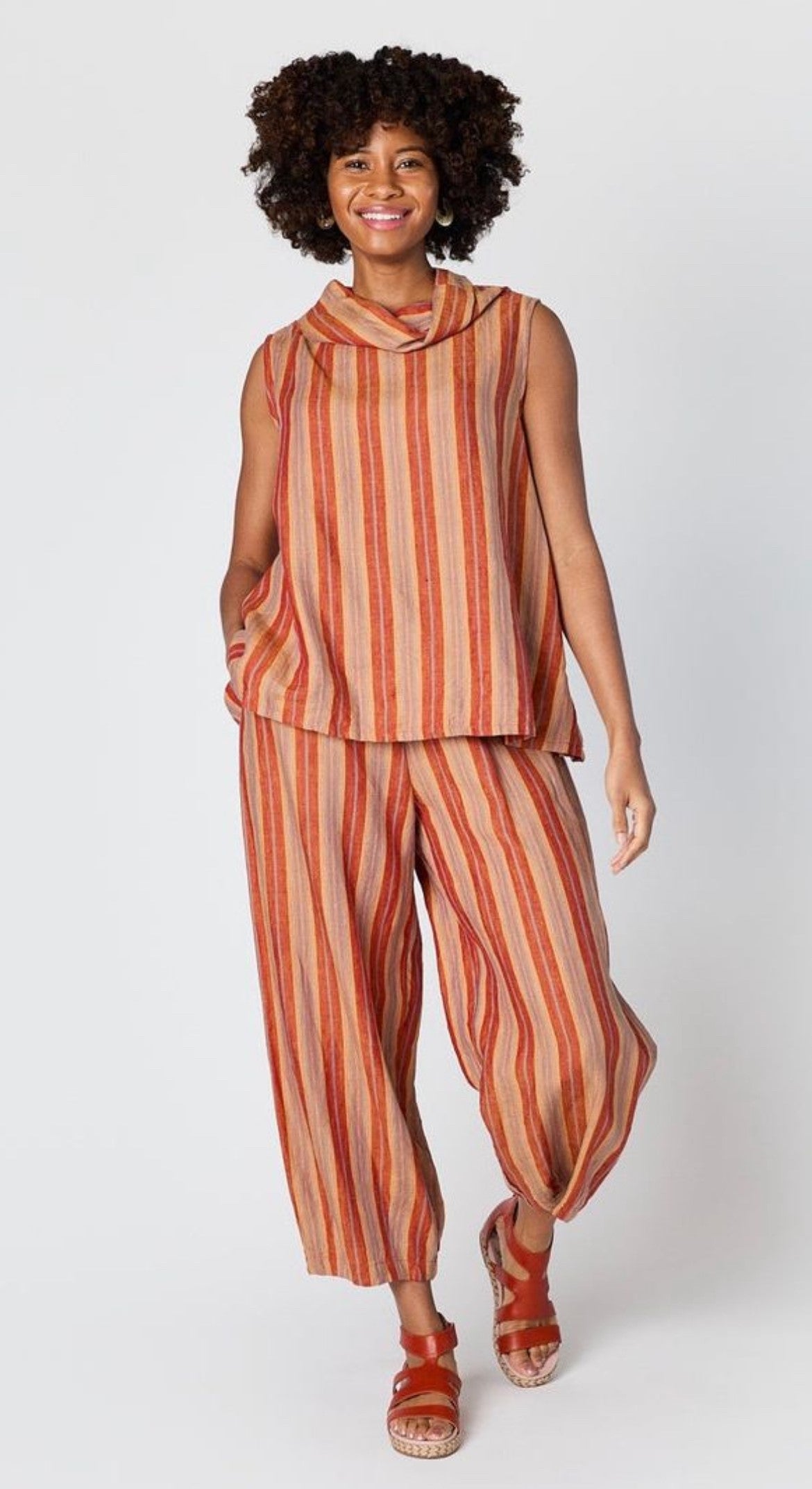 Bryn Walker Stripe Linen (Etta Tank) & Long Full Pant Set